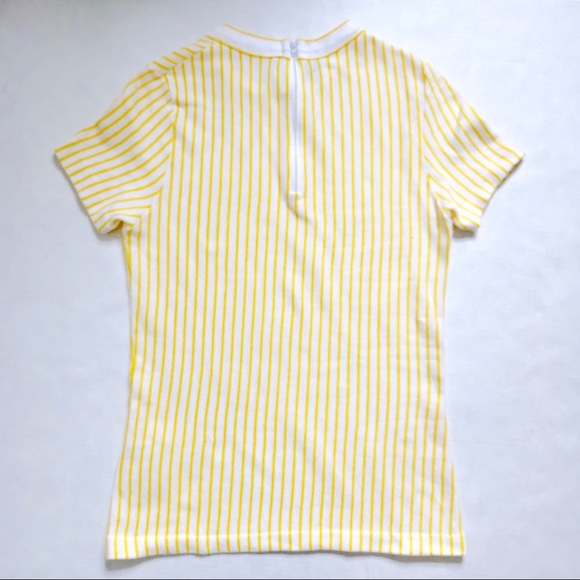 Vintage White & Yellow Vertical Striped T-shirt - Picture 5 of 8